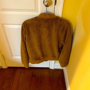 Golden color Bomber jacket in Sherpa